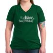 Divine Intertwining Ladies Dark V-Neck T-Shirt - Image 5