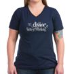 Divine Intertwining Ladies Dark V-Neck T-Shirt - Image 6