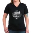 Soul Sanctuary Women’s Dark V-Neck T-Shirt-Light Ink - Image 2