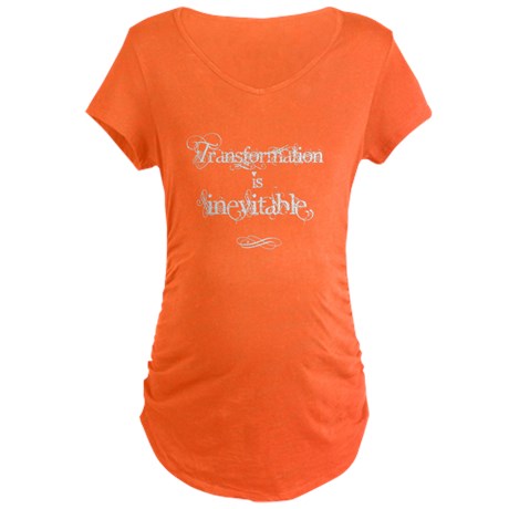 Transformation Is Inevitable Maternity Dark T-Shirt With White Ink - Image 3