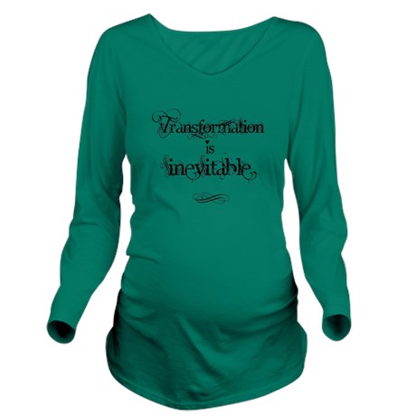 Transformation is Inevitable Long Sleeve Maternity Emerald T-Shirt